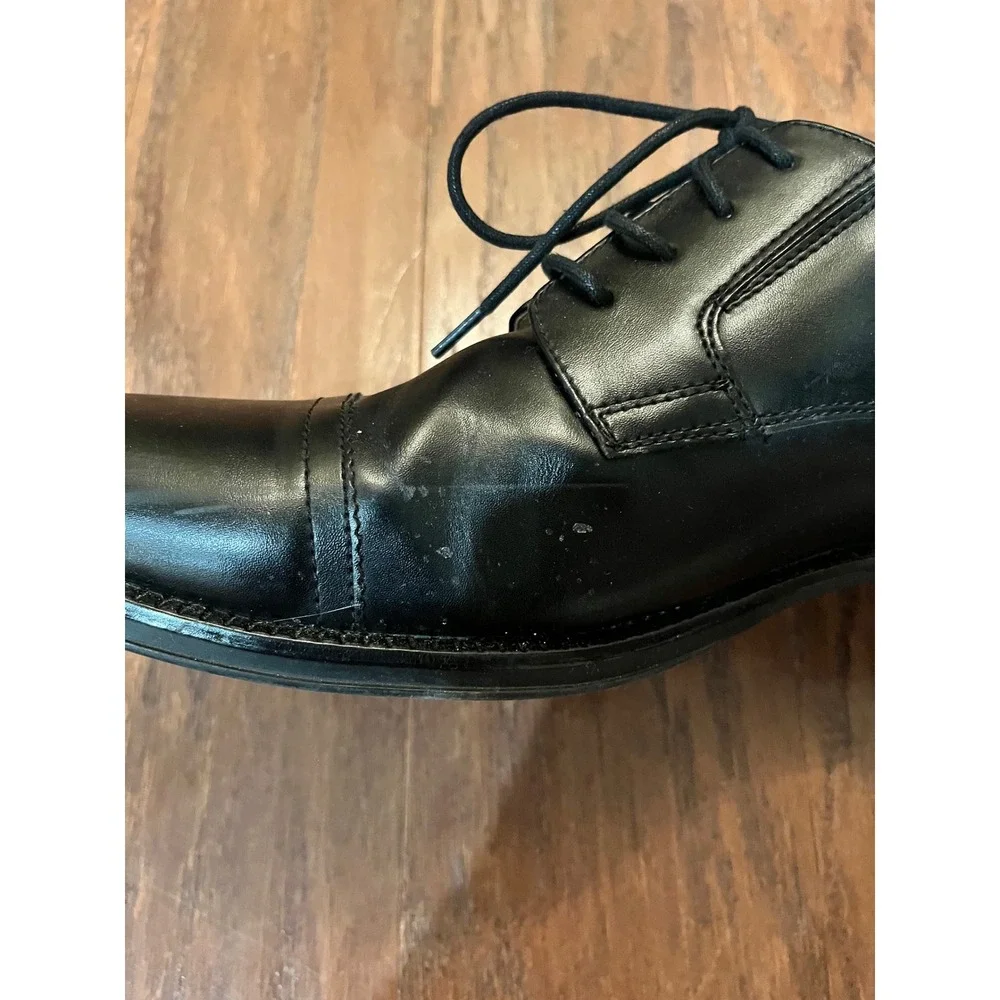 George Cap Toe Derby Shoes Men Black Lace Up Dress Shoes 13